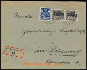 168290 - 1920 Reg letter from IV. postal rate addressed to to Liberec