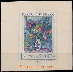 168356 - 1966 PLATE PROOF  Pof.1577, Art - V. Špála 1Kčs, comp. 9 