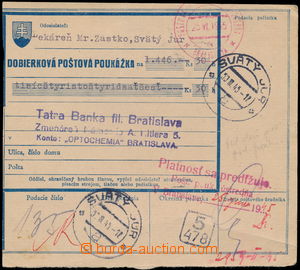 168392 - 1945 larger part C.O.D. order sent in/at březnu 1945 and pa