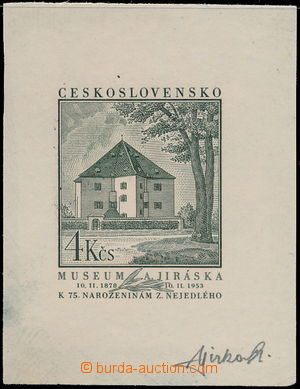 168412 - 1953 ZT  Pof.703, Muzeum A. Jiráska 4Kčs, zkusmý tisk - o