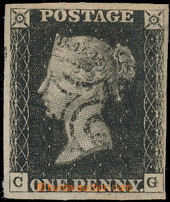 168461 - 1840 SG.2, Penny Black, písmena C-G, černý Maltézský k