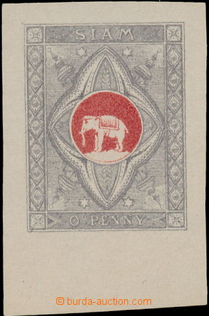 168484 - 1881 ZT - nepřijatý návrh pro I. thajské známky, Bílý