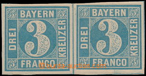 168517 - 1880 Mi.2II, 3 Kreuzer grey-blue, horizontal pair; exp. Steg