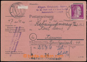 168612 - 1945 PŘERUŠENÁ DOPRAVA  celá peněžní poukázka na 47R
