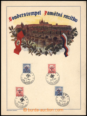 168639 - 1942 pamětní list s vyobrazením Pražského hradu, vylepe