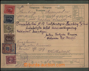 168699 - 1917 TELEGRAM z polského Rozdolu (dnes Ukrajina) od vojensk