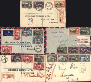 168773 - 1954 5 Reg or air-mail letters to England with nice franking