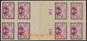 168778 - 1919 Pof.S1Ms, Express stamp 2h, 2x 4-stamps gutter 2h, fold