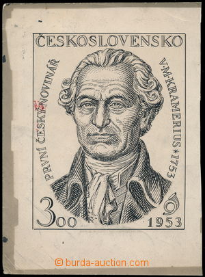 168909 - 1953 návrh známky V. M. Kramerius 3Kčs, Pof.710, autor M.