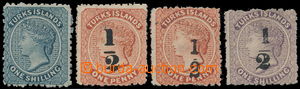 168979 - 1867-1881 SG.3, 17-19, Viktorie 1Sh matně modrá + 3 přeti
