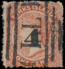 168980 - 1881 SG.47, Viktorie 1P matně červená s přetiskem 4 (pen