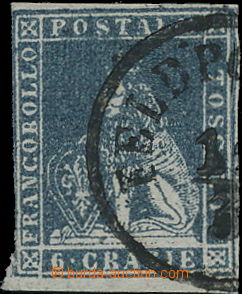 168981 - 1851 Rakouská okupace (1849-1854), Sass.6, Heraldický lev 