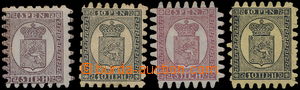 168992 - 1866 Mi.5Bx, 7Bx, 5Cx, 7Cy, Coat of arms 5P and 10P stamps, 