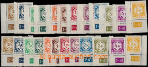 169043 - 1941 Pof.SL1-12, Official I., selection of R and  L corner p