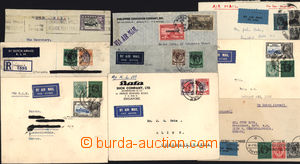 169105 - 1934-36 sestava 9ks Let-dopisů zaslaných do Československ