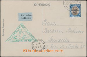 169106 - 1931 ICELAND / ISLANDFAHRT 1931  airmail Ppc to Belgium, fra