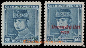 169158 -  Alb.11 + Alb.1, Blue Štefánik 60h, 1x with overprint Slov