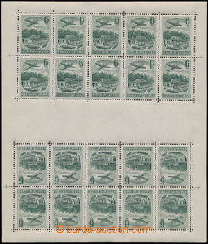 169259 - 1951 Pof.TL L33, Lázně 6Kčs zelená, celý tiskový list 