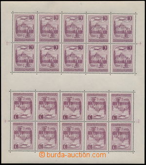 169260 - 1951 Pof.TL L34, Spa 10Kčs purple-red, whole printing sheet