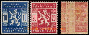 169284 - 1918 Pof.SK1-2, basic line scout stamp. - superb + 20h red w