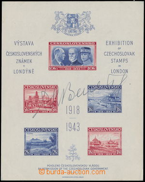 169318 - 1943 Pof.AS1, London MS, imperforate (!) with signature pres
