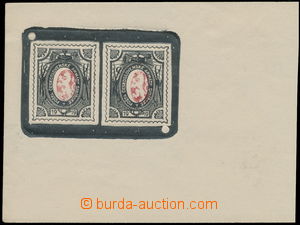 169335 - 1919 PLATE PROOF Lion, original printing sheet with 2 stamp.