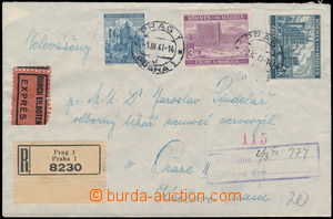 169406 - 1941 R+Ex-dopis vyfr. zn. Města I. a II., hodnoty 4K, 3K a 