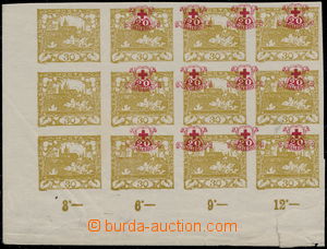 169408 -  PLATE PROOF  Hradčany 30h yellow imperforated, the bottom 