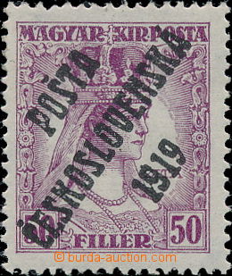 169483 -  Pof.123, Zita 50f fialová, II. typ přetisku, kat. 1.000K
