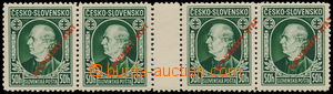 169545 - 1939 Alb.M23A, Hlinka 50h green, horiz. 4-stamp gutter, shif