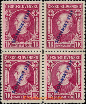 169548 - 1939 Alb.24, Hlinka 1Ks with overprint, mixed perforation A,