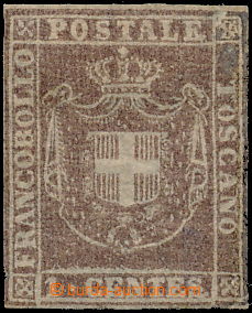169582 - 1860 Sass.17, Savojský kříž 1C fialově hnědá; původn
