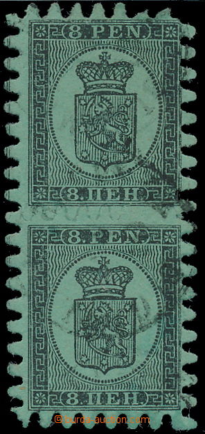 169622 - 1866 Mi.6Bx, Coat of arms 8P black, vertical pair on ordinar