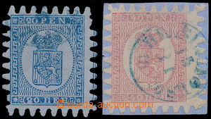169624 - 1866-1872 Mi.8Cx, 9Cy, Coat of arms 20P blue on ordinary pap