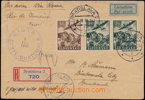 169641 - 1939 Let+R-lístek addressed to to Guatemaly (!), franked wi