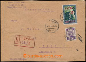 169697 - 1921 Reg letter to Vienna with Mi.49, 63a, 62 (13), CDS LIEP