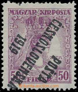 169760 -  Pof.123Pp, Zita 50f fialová, převrácený přetisk; zk. G