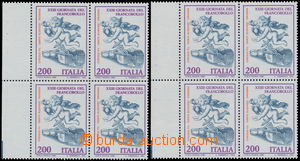 169778 - 1981 Mi.1785, Den známky 200L, 4-blok, dvojitý tisk fialov