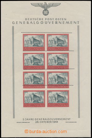 169786 - 1944 GENERALGOUVERNEMENT, Mi.125, Klb.4, aršík 5. výroč