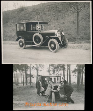 169829 - 1926-29 AUTOMOBILY  sestava 2ks čb fotografií, 1x formát 