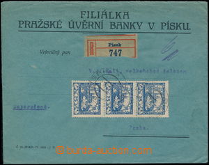 169880 - 1919 firemní R-dopis zaslaný v II.TO, vyfr. 3-páskou 25h 