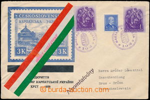 169911 - 1939 obálka s přítiskem Sněm Zakarpatské Ukrajiny a tex