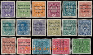 169932 - 1918 VENEZIA GIULIA  Sass.1-17, Koruna, Karel a Znak vydán