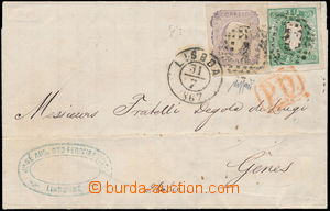 169951 - 1867 folded commercial letter addressed to Genoa (Italy), wi