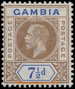 170050 - 1912 SG.95a, 7½P Jiří V., hnědá/modrá, s hledanou 