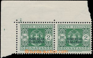 170055 - 1934 Sass.61, Doplatní, rohová 2-páska 2 Lire zelená s p