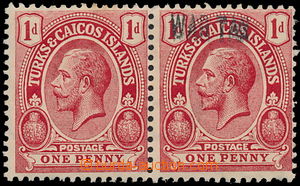 170090 - 1913-1921 SG.143c, Jiří V. 1P, vodorovná 2-páska s přet