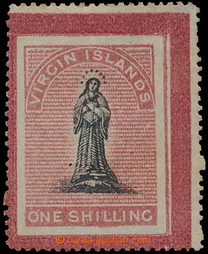 170093 - 1867 SG.20, St. Ursula 1Sh black / pink-carmine, wide frame,