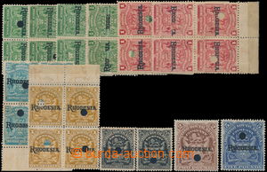 170095 - 1909-1912 compilation of bloks of four and single stamps Coa