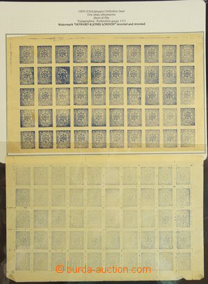 170116 - 1909 [SBÍRKY]  Sc.205, Znak 1Ab ultramarínová, 2 kompletn